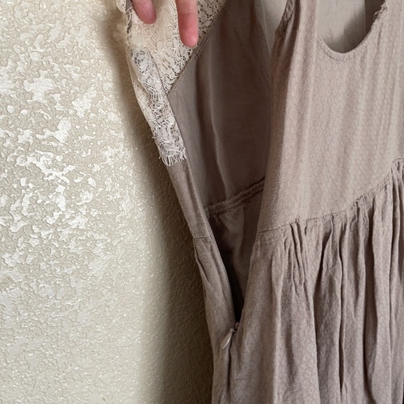 Free People Georgia Tan Taupe Lace Dress 2 Fiary Core - Picture 6 of 10